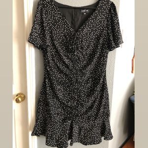 Black and white polka dot mini dress size L